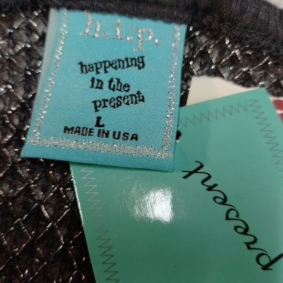 H.i.p. Cardigan Women's Gray Silver Metallic Open Front Sweater Sz L NWT - Picture 7 of 9